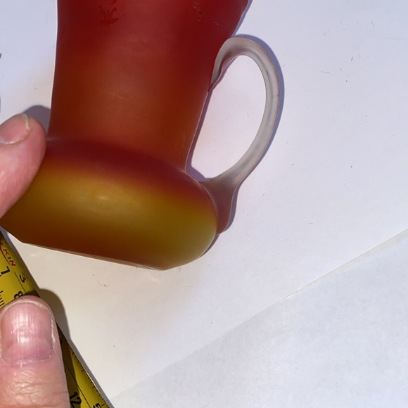 Amberina satin glass small decorative glass pitcher - Picture 7 of 7